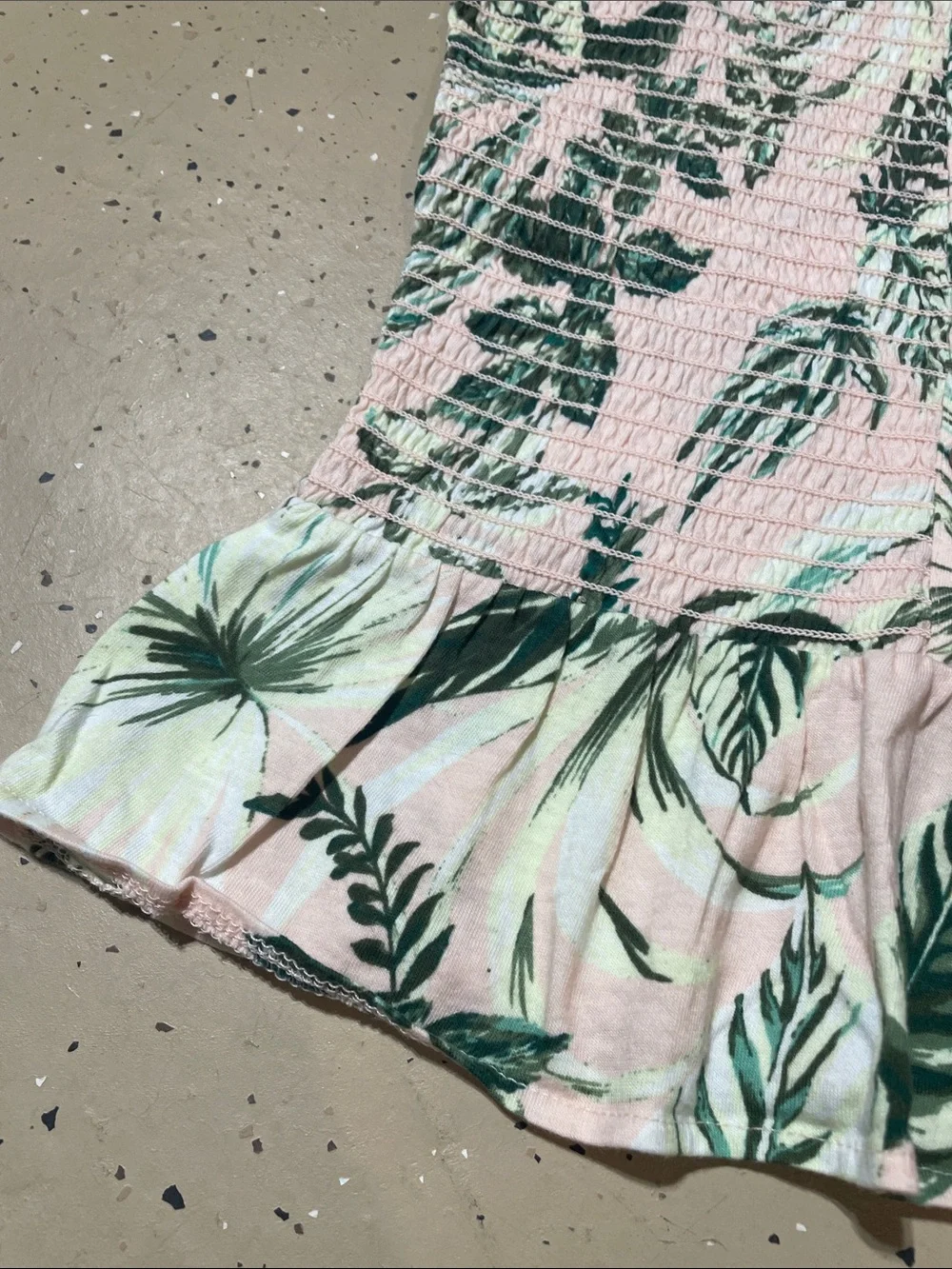 Girls Old Navy Pink and Green Tropical Print Tank Top
